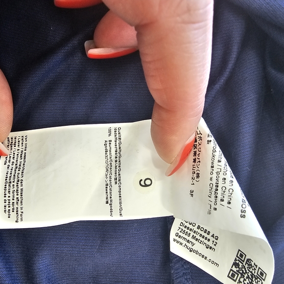 Boss V-Neck Short Sleeve Tee in Navy - Picture 16 of 16